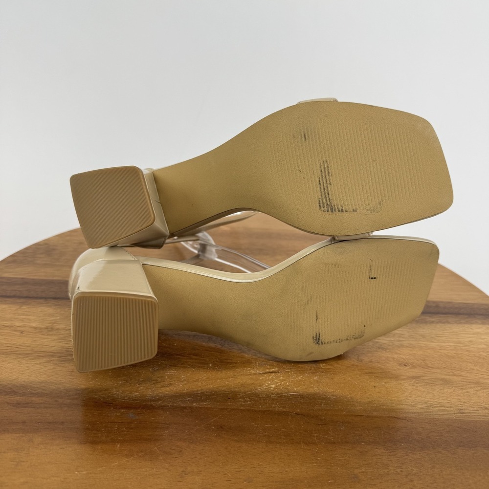 New NWOB Womens Abound Finn Beige Leather Ankle Strap Heel Sandals Size 7 M - Picture 9 of 10